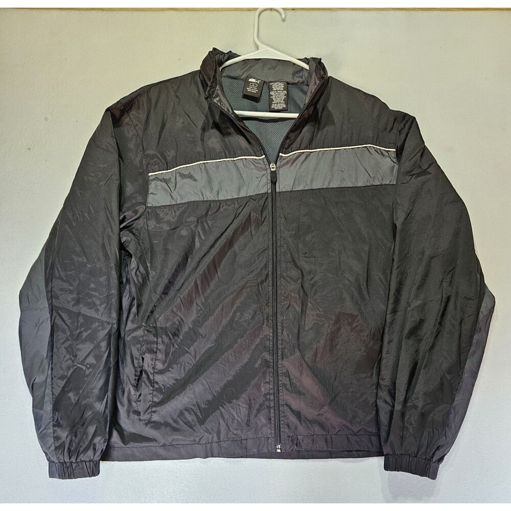 Vintage 2000s Starter Zip Up Windbreaker Men’s Size Large Black